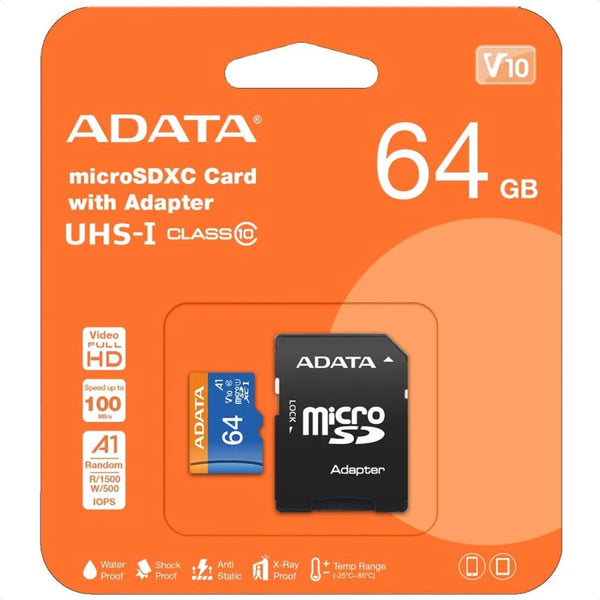 ADATA Micro SD Card (Class 10) 64G - Black - AUSDX64GUICL10A1-RA1-3.jpeg