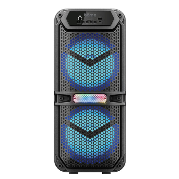 borne 6.5" X 2 Bluetooth Wireless Speaker, 30W Rms, Fm, Usb, Microsd And Aux - In Inputs, Karaoke Mic Input - Black - BTSPK167-1.jpg