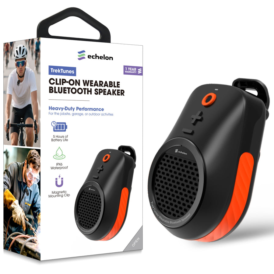 echelon TrekTunes Clip-On Wearable Wireless Speaker - Black