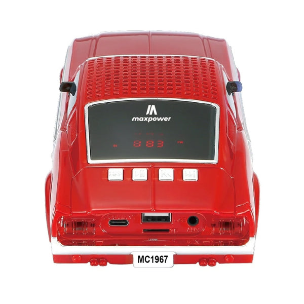 Max Power Mustang Style Bluetooth speaker with front flashing LED ligts - Red - MC1967-RD-2.jpg