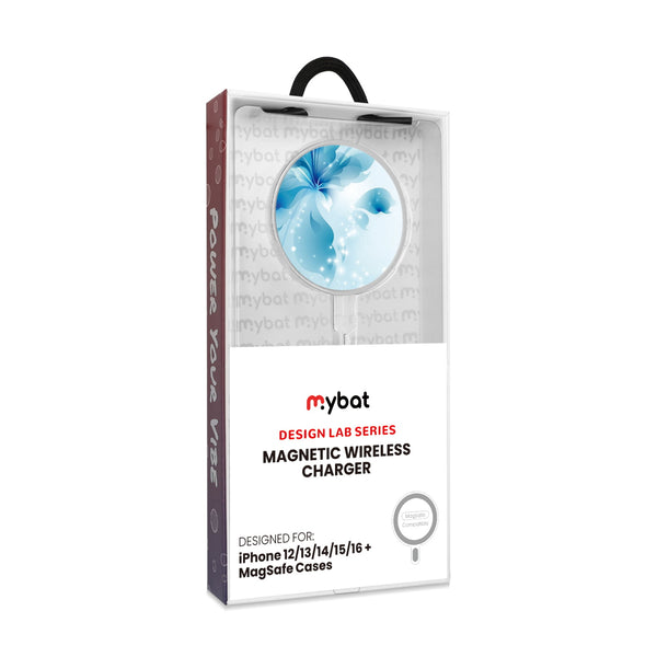 MyBat Design Lab Magnetic Wireless Charger - Silver - Butterfly & Flowers - MCGWIRC18SL-020-8.jpg