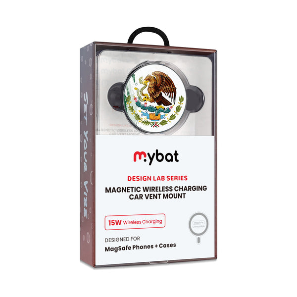 MyBat Design Lab Magnetic Wireless Charging Vent Mount - Black - Bandera de México - MCGWIRC21BK-174-10.jpg
