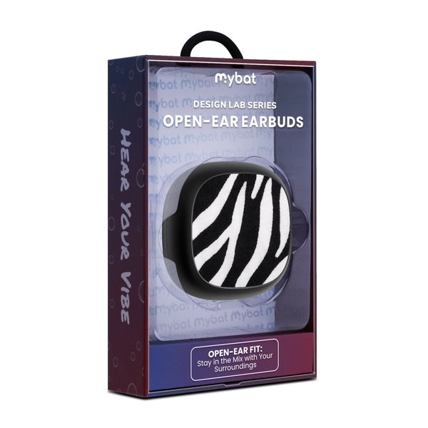 MyBat Design Lab Open-Ear Earbuds - Black - Zebra Print - MFHSBTST251-009-10.jpg