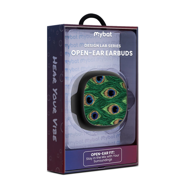 MyBat Design Lab Open-Ear Earbuds - Black - Peacock Feathers - MFHSBTST251-018-10.jpg