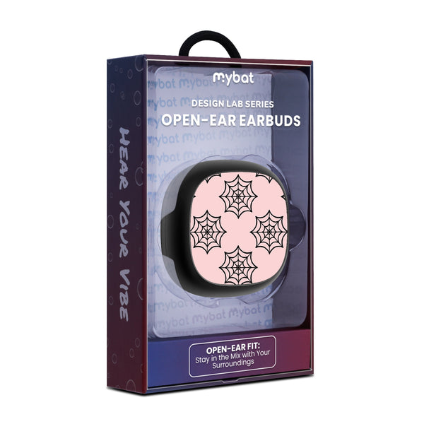 MyBat Design Lab Open-Ear Earbuds - Black - Pink Spider Web - MFHSBTST251-227-10.jpg