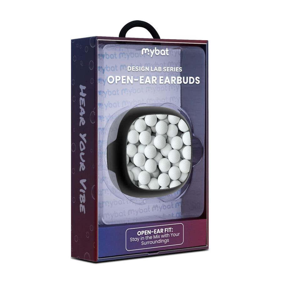 MyBat Design Lab Open-Ear Earbuds - Black - Golf Balls - MFHSBTST251-314-10.jpg