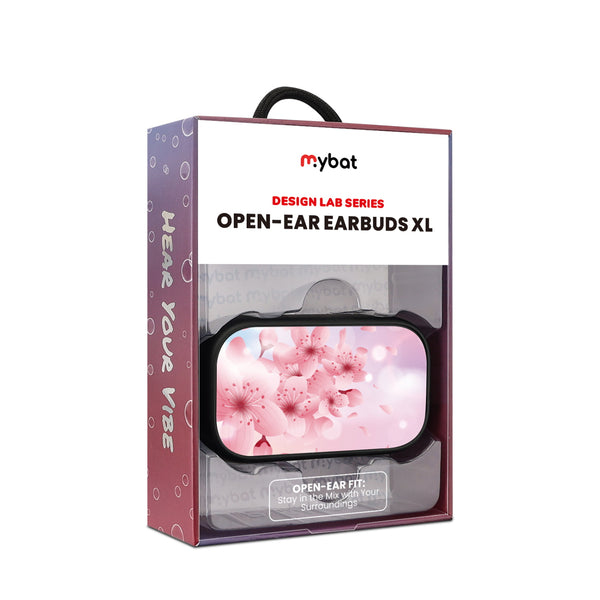 MyBat Design Lab Open-Ear Earbuds XL - Black - Cherry Blossoms - MFHSBTST271-131-10.jpg