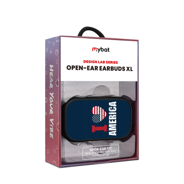 MyBat Design Lab Open-Ear Earbuds XL - Black - I Love America - MFHSBTST271-358-10.jpg