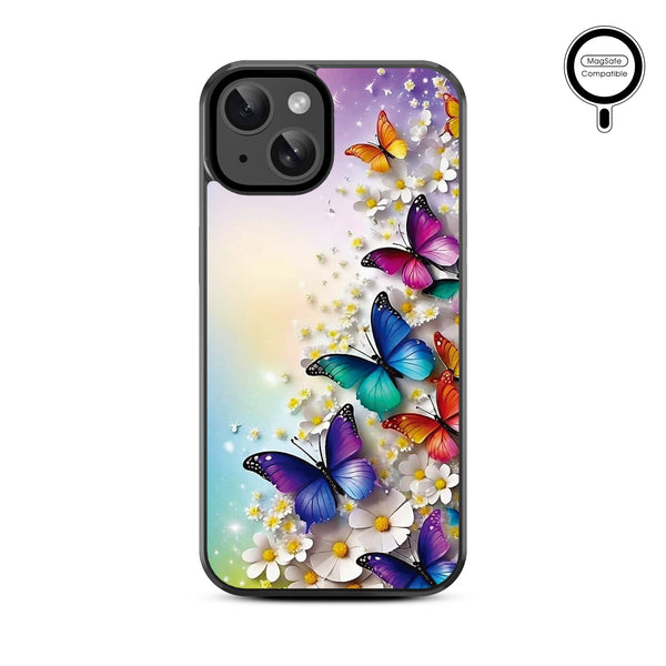 MyBat Design Lab Series MagSafe Case for Apple iPhone 17e / 16e / 14 / 13 - Rainbow Butterflies - MIP13CSLESMSM187-3.jpg