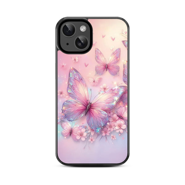 MyBat Design Lab Series Case for Apple iPhone 17e / 16e / 14 / 13 - Pink Butterflies - MIP14CSLESM361-3.jpg