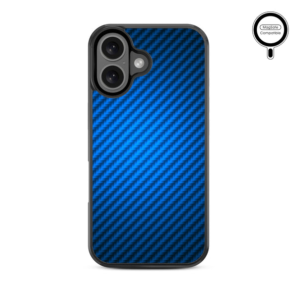 MyBat Design Lab Series MagSafe Case for Apple iPhone 16 - Blue Carbon Fiber - MIP16CSLESMSM084-3.jpg