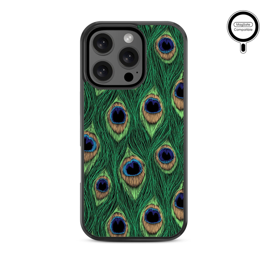 MyBat Design Lab Series MagSafe Case for Apple iPhone 16 Pro Max - Peacock Feathers - MIP16PMCSLESMSM018-3.jpg