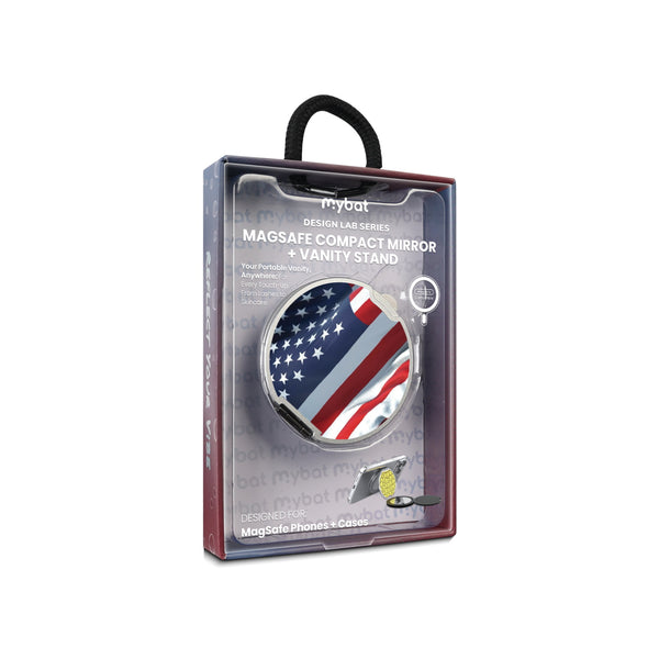 MyBat Design Lab MagSafe Selfie Mirror Kickstand - Silver - Waving USA FLag - MOTHMNUSU332-367-11.jpg