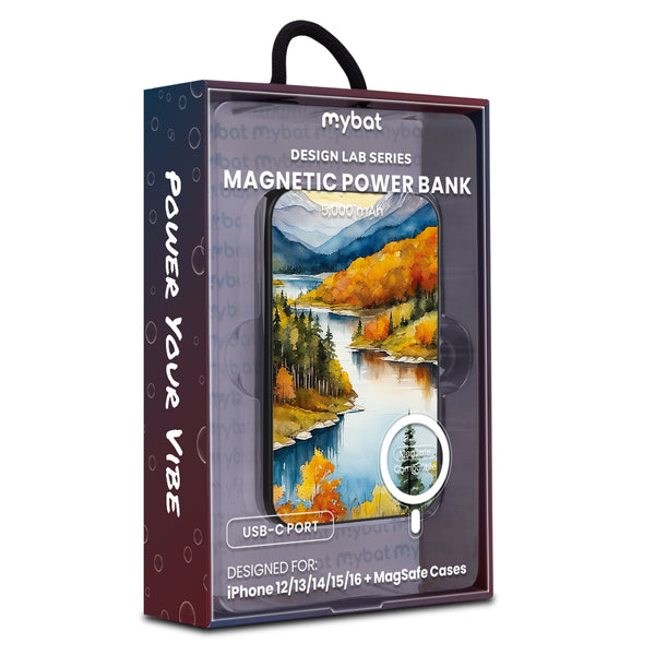 MyBat Design Lab 5000mAh Magnetic Wireless Power Bank - Black - Impressionist Foliage - MPBBAT131-BK-452-9.jpg
