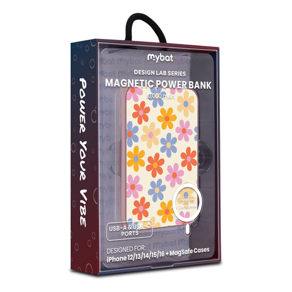 MyBat Design Lab 10000mAh Magnetic Wireless Power Bank - Pink - Retro Daisies - MPBBAT143-PK-137-9.jpg