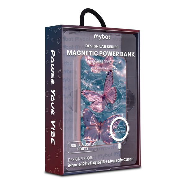 MyBat Design Lab 10000mAh Magnetic Wireless Power Bank - Pink - Floating Butterflies - MPBBAT143-PK-180-9.jpg