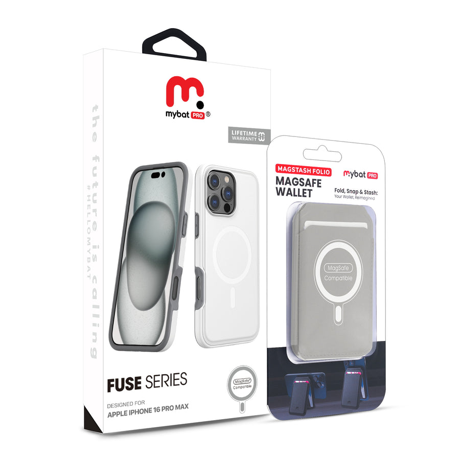 MyBat Pro Fuse Series Case Bundle + MagStash Wallet Folio for Apple iPhone 16 Pro Max - White / Gray - RIP16PMCSD5MS108-CH413-9.jpg