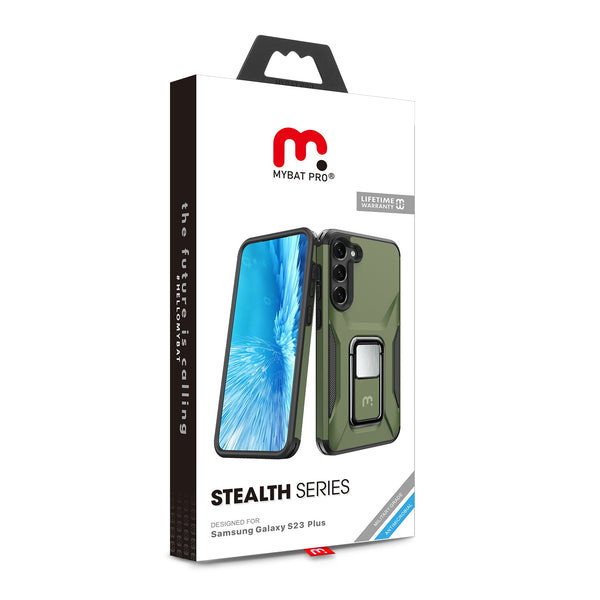MyBat Pro Antimicrobial Stealth Series (with Stand) for Samsung Galaxy S23 Plus - Army Green / Black - RSS23PCSSTSS004-8.jpg