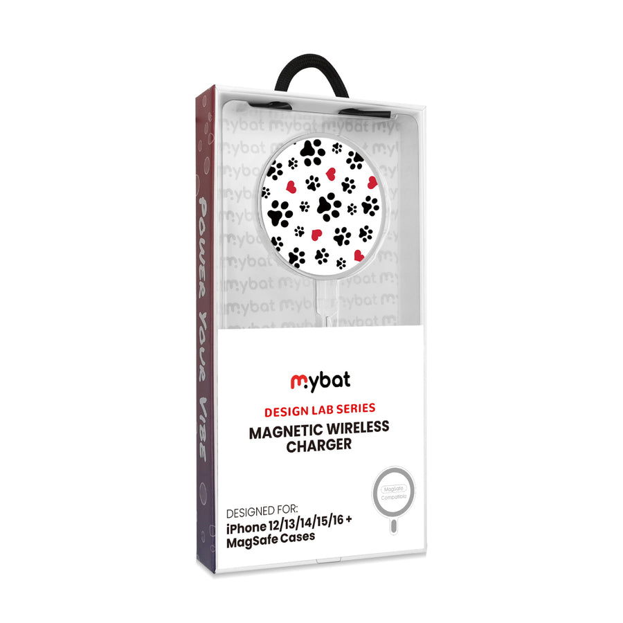 MyBat Design Lab Magnetic Wireless Charger - Silver - Paw Prints and Hearts - MCGWIRC18SL-001-8.jpg