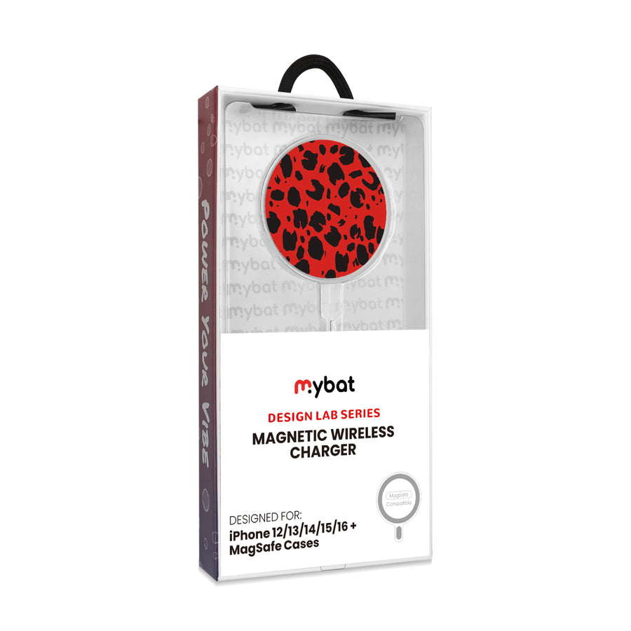 MyBat Design Lab Magnetic Wireless Charger - Silver - Red Leopard Print - MCGWIRC18SL-008-8.jpg