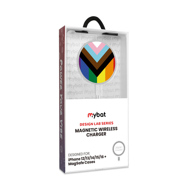 MyBat Design Lab Magnetic Wireless Charger - Silver - LGBTQ+ Flag - MCGWIRC18SL-034-8.jpg