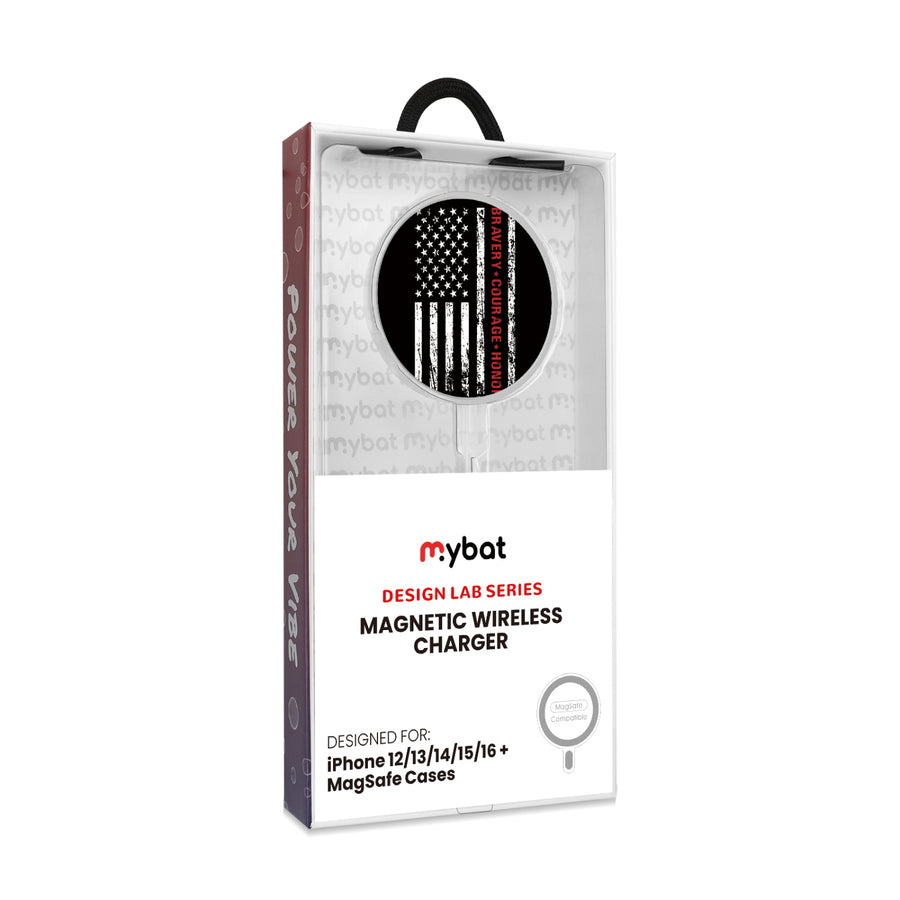 MyBat Design Lab Magnetic Wireless Charger - Silver - Firefighter Flag - MCGWIRC18SL-041-8.jpg