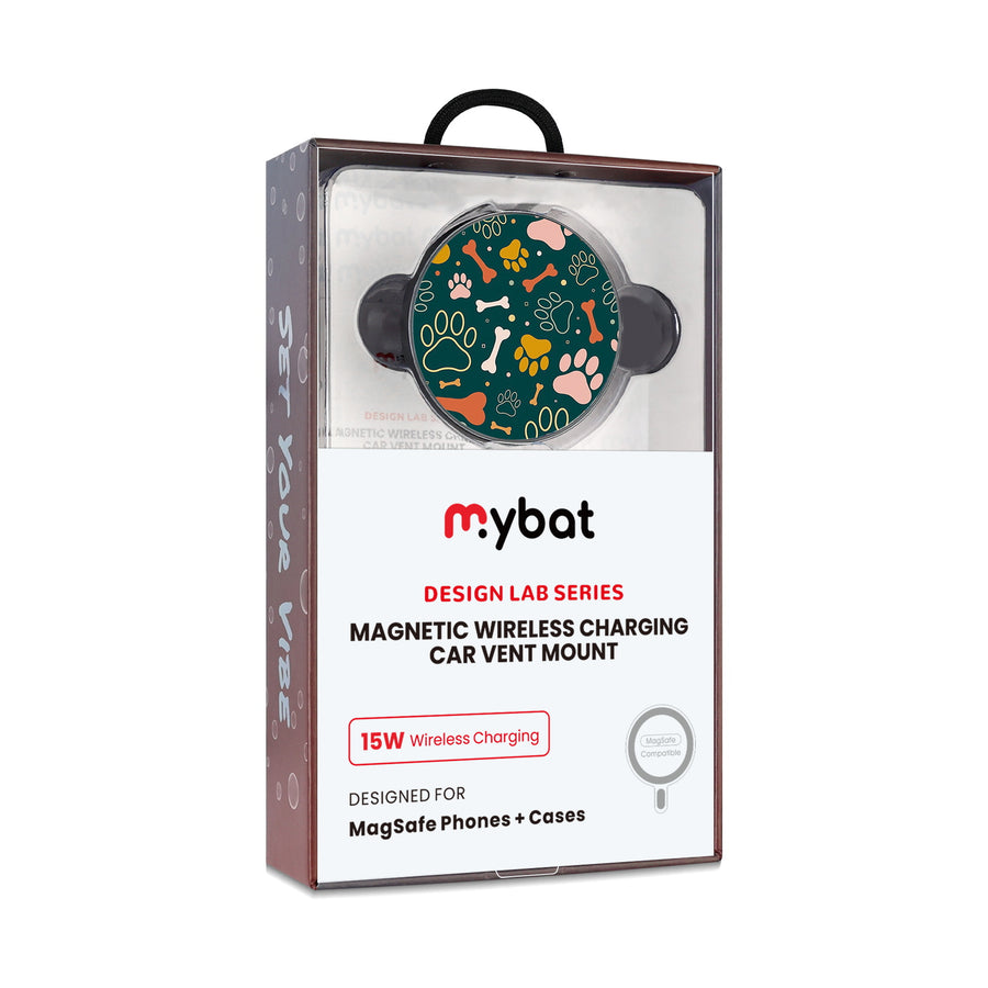 MyBat Design Lab Magnetic Wireless Charging Vent Mount - Black - Paw Prints & Bones - MCGWIRC21BK-003-10.jpg