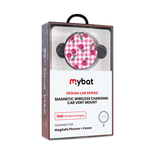 MyBat Design Lab Magnetic Wireless Charging Vent Mount - Black - Pink Cherries - MCGWIRC21BK-100-10.jpg
