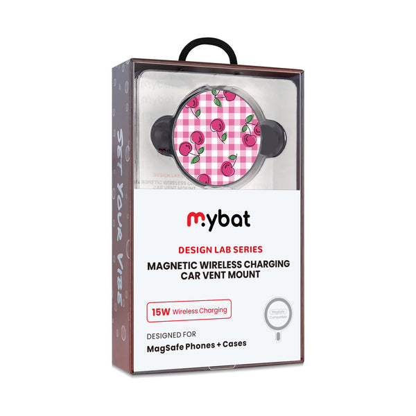 MyBat Design Lab Magnetic Wireless Charging Vent Mount - Black - Pink Cherries - MCGWIRC21BK-100-10.jpg