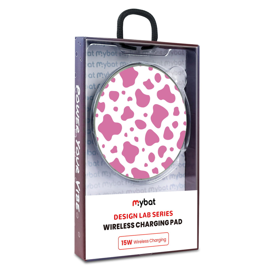 MyBat Design Lab Series Wireless Charging Pad - Silver - Pink Cow Print - MCGWIRC22SL-015-9.jpg