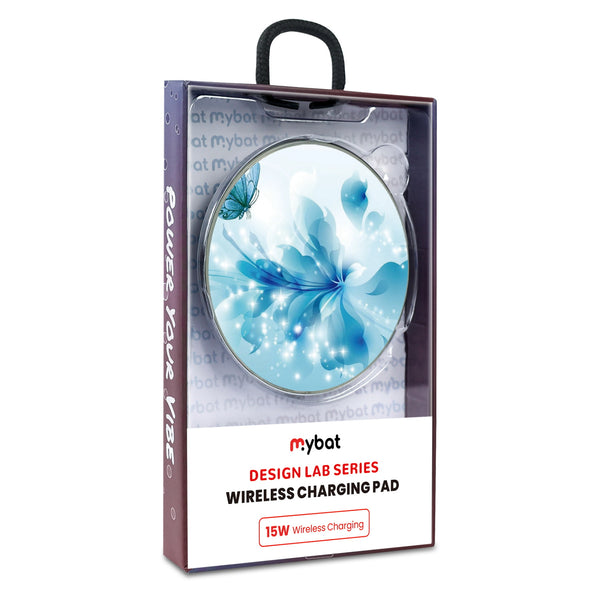 MyBat Design Lab Series Wireless Charging Pad - Silver - Butterfly & Flowers - MCGWIRC22SL-020-9.jpg