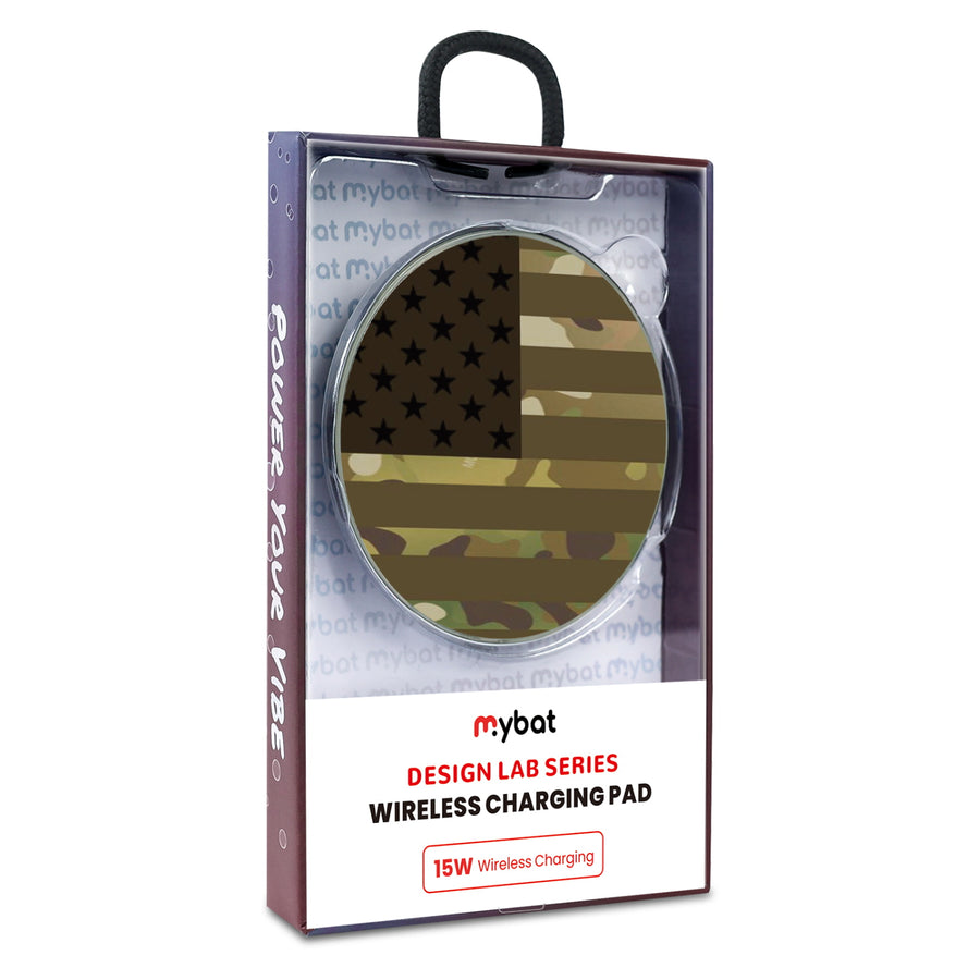MyBat Design Lab Series Wireless Charging Pad - Silver - Military Camouflage American Flag - MCGWIRC22SL-054-9.jpg