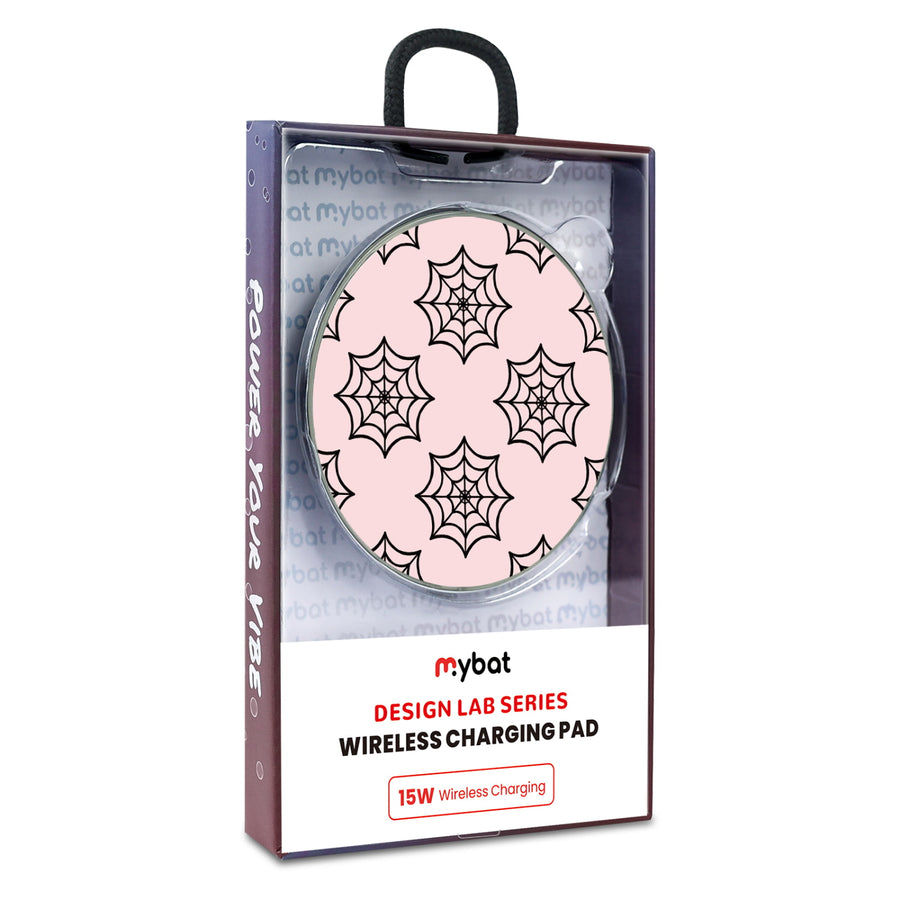 MyBat Design Lab Series Wireless Charging Pad - Silver - Pink Spider Web - MCGWIRC22SL-227-9.jpg