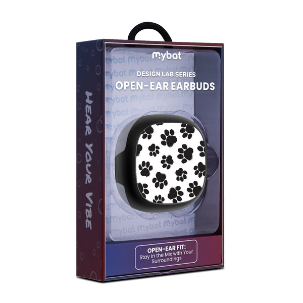 MyBat Design Lab Open-Ear Earbuds - Black - Black Paw Prints - MFHSBTST251-002-10.jpg