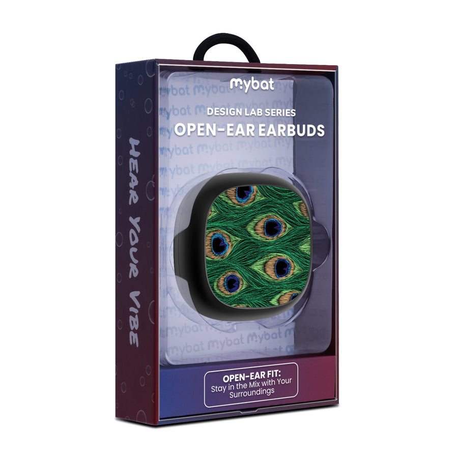 MyBat Design Lab Open-Ear Earbuds - Black - Peacock Feathers - MFHSBTST251-018-10.jpg