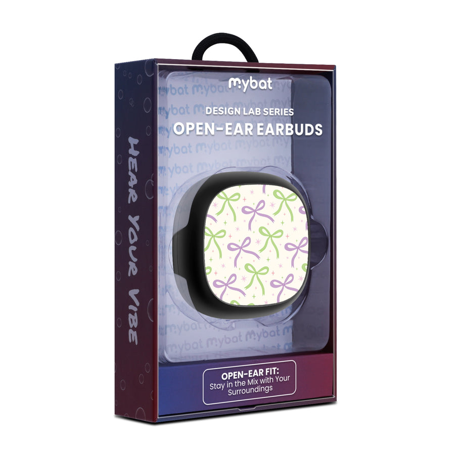MyBat Design Lab Open-Ear Earbuds - Black - Blooming Bows - MFHSBTST251-493-10.jpg