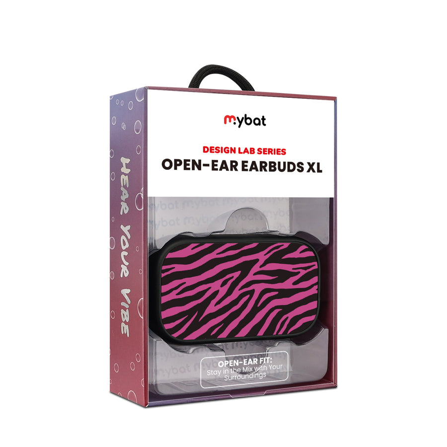 MyBat Design Lab Open-Ear Earbuds XL - Black - Pink Zebra Print - MFHSBTST271-010-10.jpg