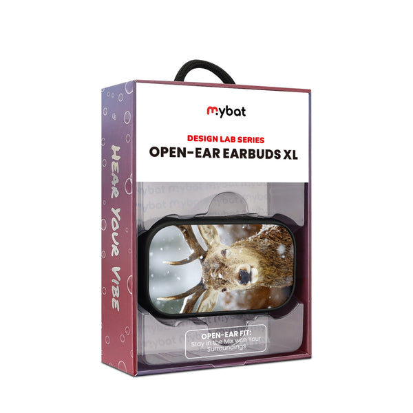 MyBat Design Lab Open-Ear Earbuds XL - Black - Deer in Winter - MFHSBTST271-024-10.jpg