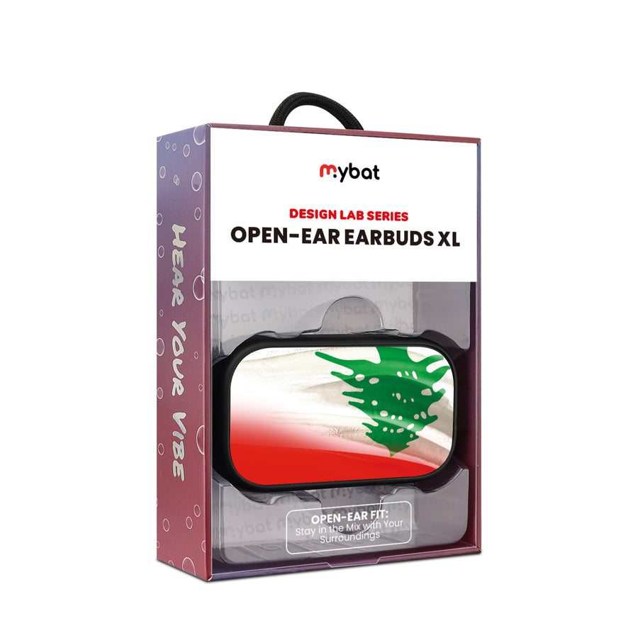 MyBat Design Lab Open-Ear Earbuds XL - Black - Lebanese Flag - MFHSBTST271-033-10.jpg