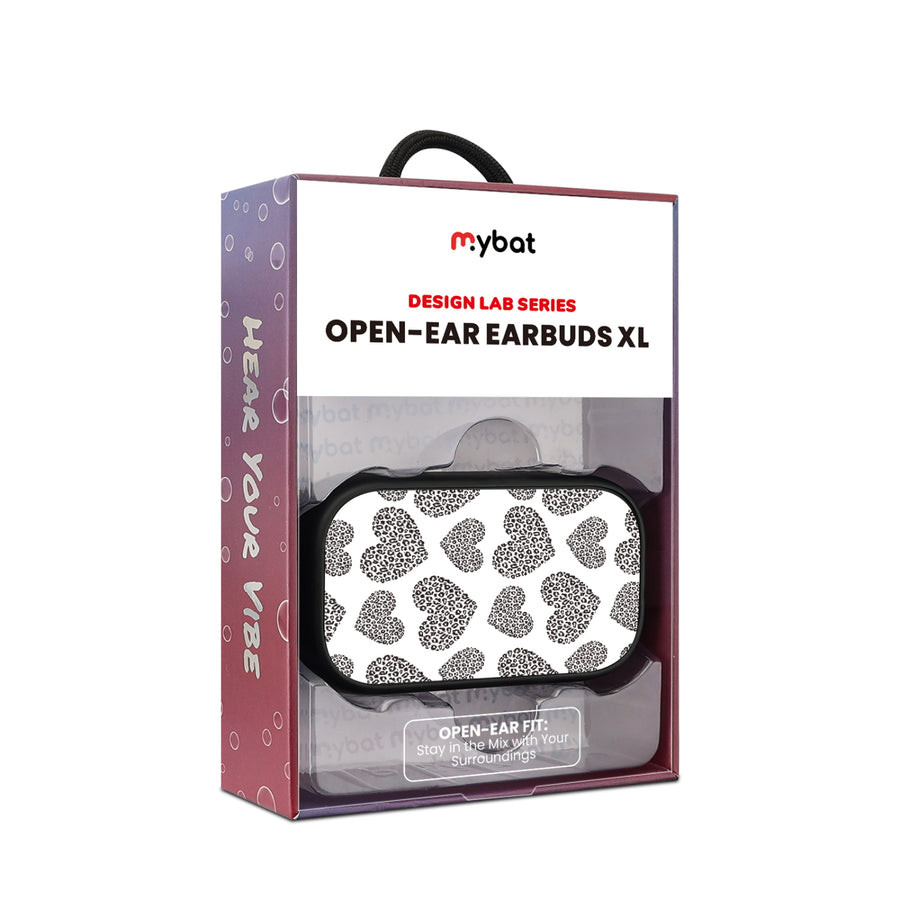 MyBat Design Lab Open-Ear Earbuds XL - Black - Leopard Print Hearts - MFHSBTST271-098-10.jpg