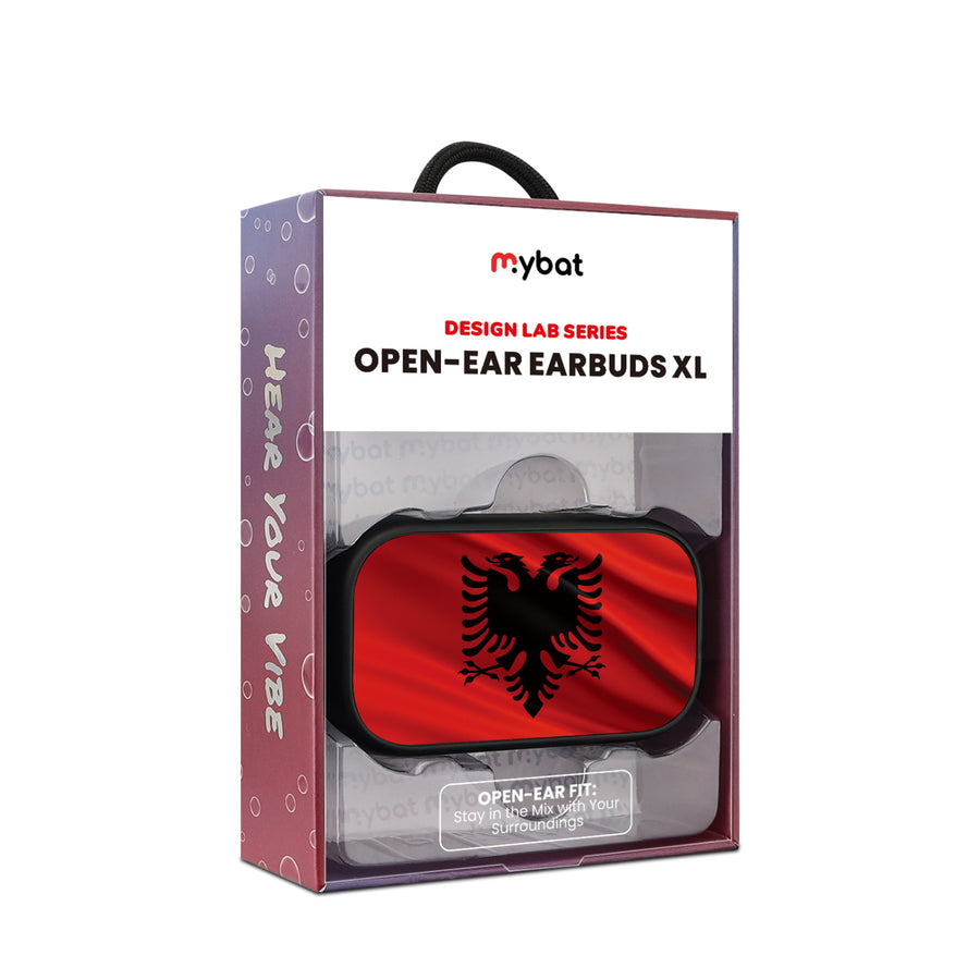 MyBat Design Lab Open-Ear Earbuds XL - Black - Albania Flag - MFHSBTST271-140-10.jpg