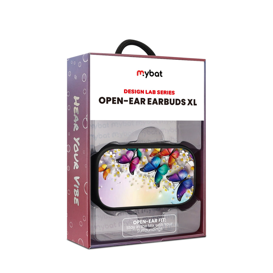 MyBat Design Lab Open-Ear Earbuds XL - Black - Rainbow Butterflies - MFHSBTST271-187-10.jpg