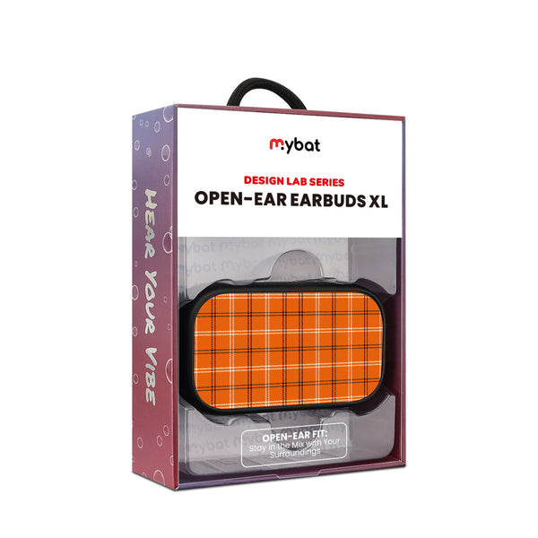 MyBat Design Lab Open-Ear Earbuds XL - Black - Pumpkin Plaid - MFHSBTST271-244-10.jpg