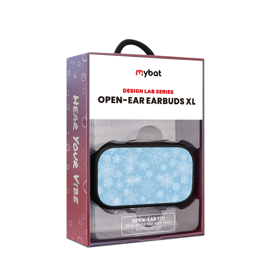 MyBat Design Lab Open-Ear Earbuds XL - Black - Blue Snowflakes - MFHSBTST271-283-10.jpg