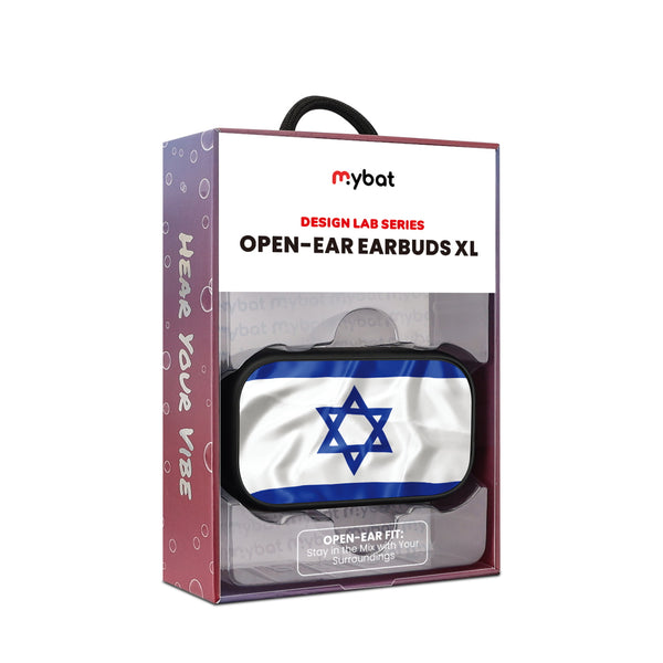 MyBat Design Lab Open-Ear Earbuds XL - Black - Israel Flag - MFHSBTST271-308-10.jpg