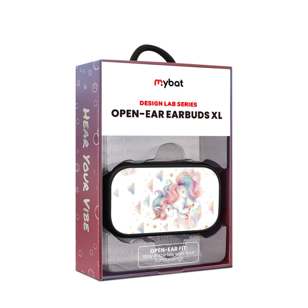 MyBat Design Lab Open-Ear Earbuds XL - Black - Rainbow Unicorn - MFHSBTST271-392-10.jpg