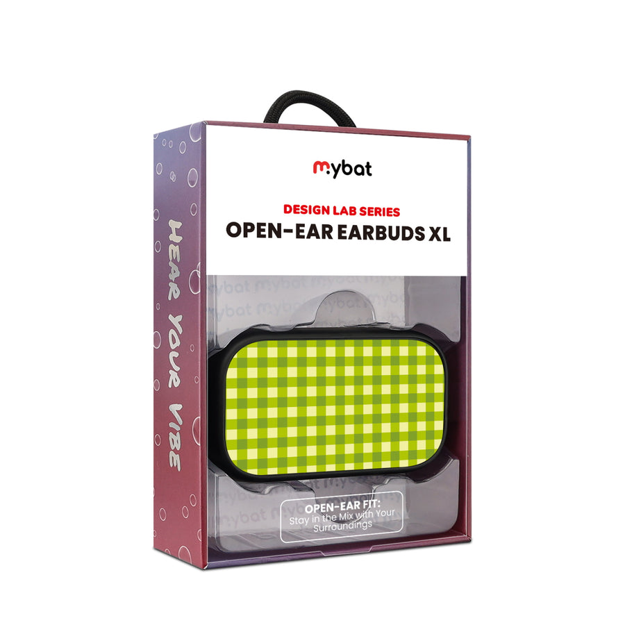 MyBat Design Lab Open-Ear Earbuds XL - Black - Green Gingham - MFHSBTST271-476-10.jpg