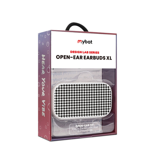 MyBat Design Lab Open-Ear Earbuds XL - White - Classic Houndstooth - MFHSBTST272-215-10.jpg