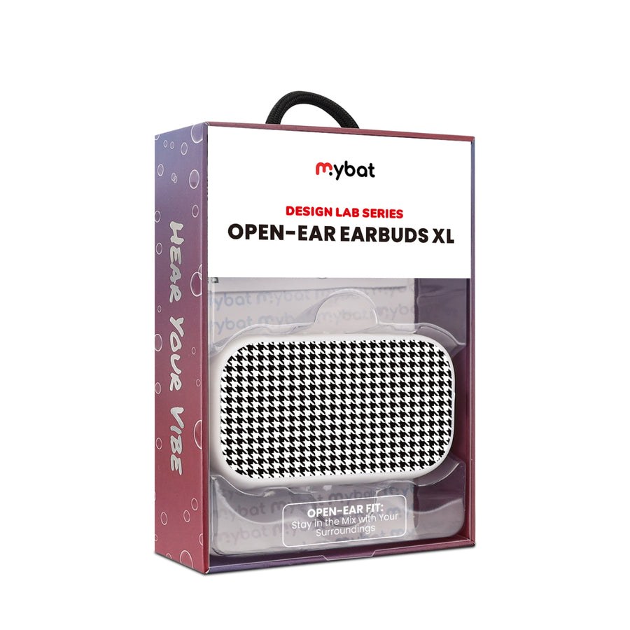 MyBat Design Lab Open-Ear Earbuds XL - White - Classic Houndstooth - MFHSBTST272-215-10.jpg