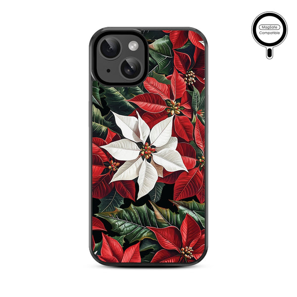 MyBat Design Lab Series MagSafe Case for Apple iPhone 17e / 16e / 14 / 13 - Christmas Poinsettias - MIP13CSLESMSM301-3.jpg
